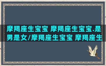 摩羯座生宝宝 摩羯座生宝宝.是男是女/摩羯座生宝宝 摩羯座生宝宝.是男是女-我的网站